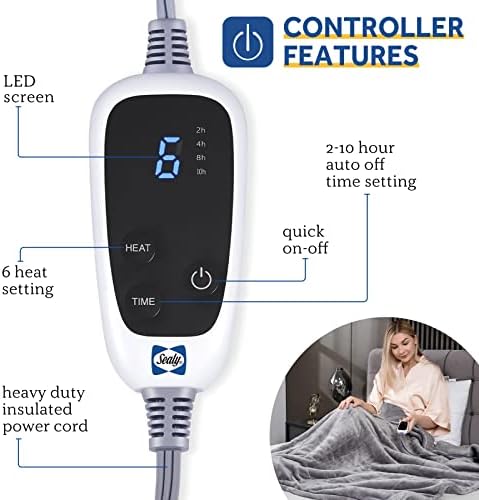 Sealy Electric Blanket Throw with 6 Heat Settings