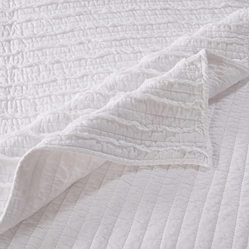 Greenland Home Ruffled White Cotton Quilt Set - 2 Piece TwinXL