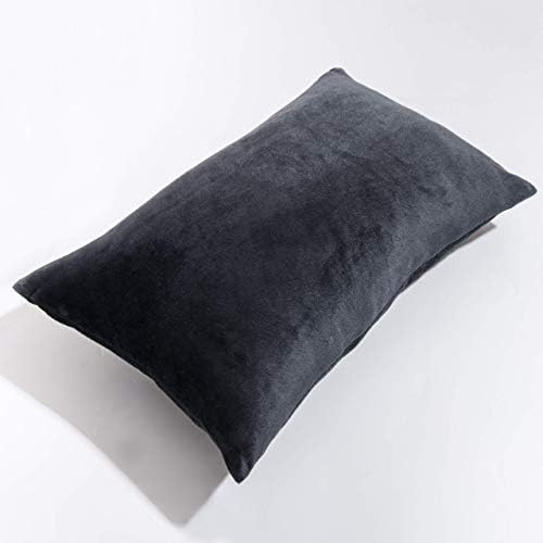 NTBAY Velvet Pillowcases 2 Pack 20x30 Inches Charcoal Grey