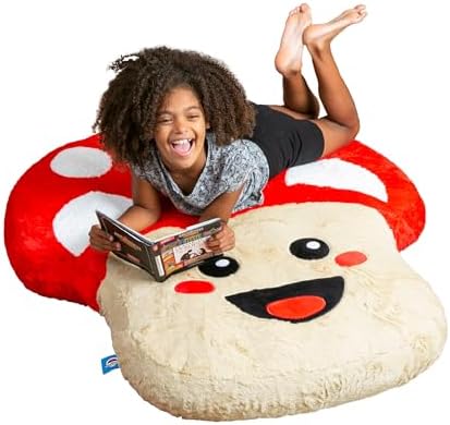 BigMouth Mushroom Shaped Floor Pillow Jumbo Plush Inflatable Lounger for Kids
