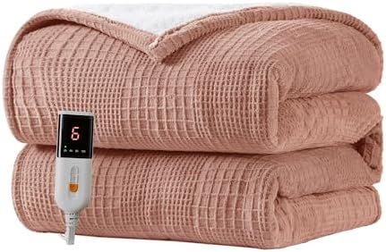 Texciting Fog Rose Heated Blanket 50x60