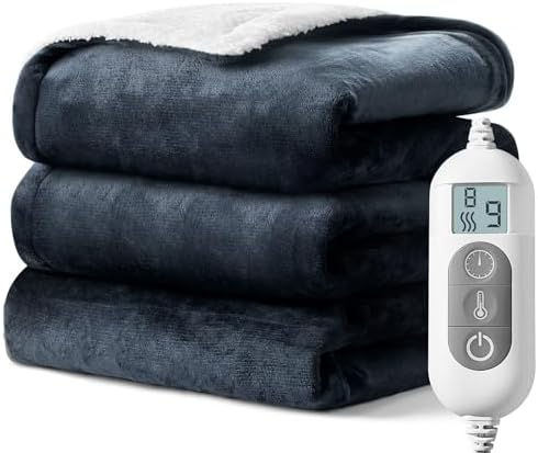 Shodu Electric Blanket Heated Throw with Timer and 8 Heating Levels