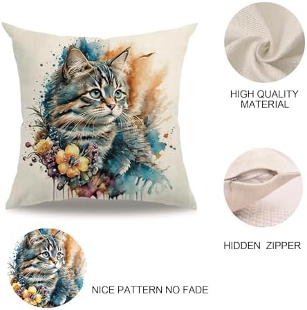 7COLORROOM Watercolor Animals Throw Pillow Covers 2 Pack