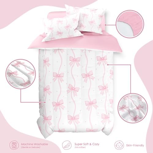 SANDJEST Duvet Cover Set Twin Size Kids Girls Playful Design