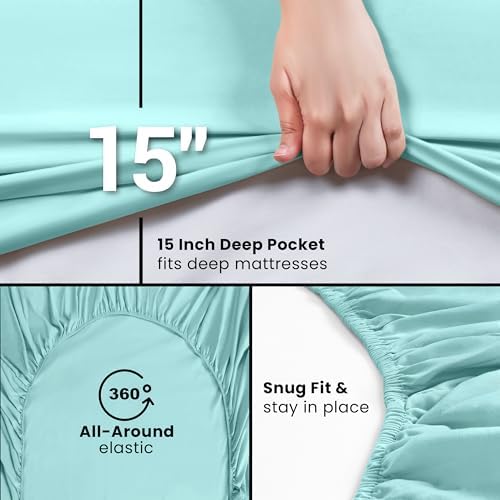 Utopia Bedding Twin Fitted Sheet - Spa Blue