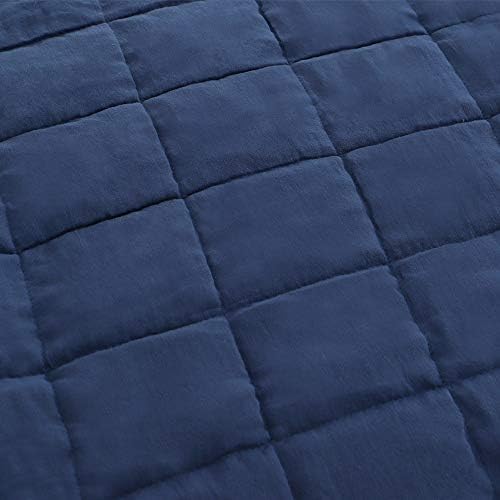 EMME Navy Blue Reversible Twin Quilt Set 1