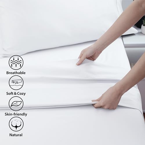 Zaizaihome Cotton Cal King Flat Sheet Only 600 Thread Count