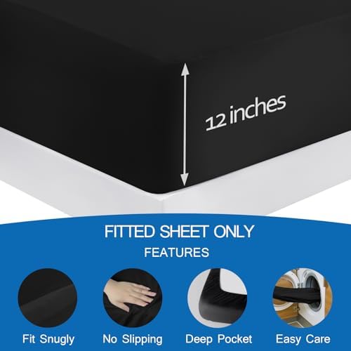 Coldwind Twin Fitted Sheet Black 39x75
