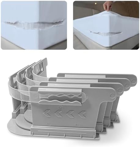 Yikorqu 4PCS Bed Sheet Holders for Corners - Gray