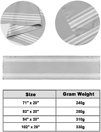 Ldtrchee Bed Runner King Size Satin Grey Striped