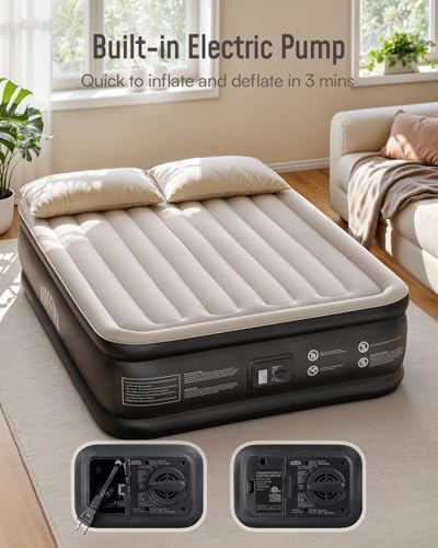 Airefina Queen Air Mattress with Built In Pump