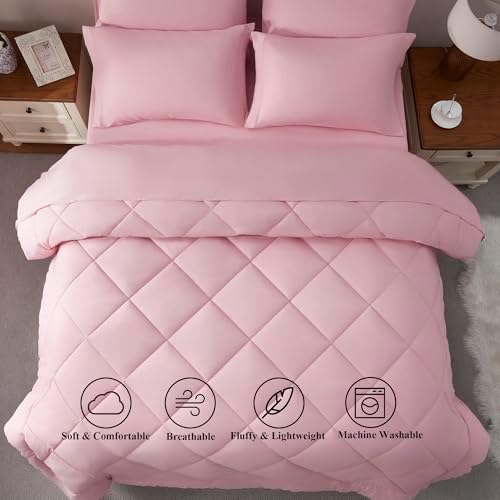 ElNido Queen Blush Pink Queen Comforter Set 7 Pieces