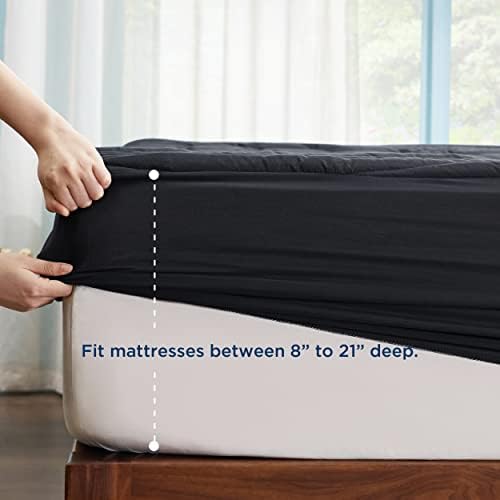 Bedsure Twin XL Mattress Pad - 39x80 Inches Soft Supportive Deep Pocket Black