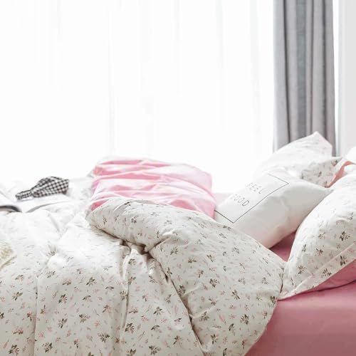 Faincy Pink White Duvet Cover Set 3 Pcs Queen Size