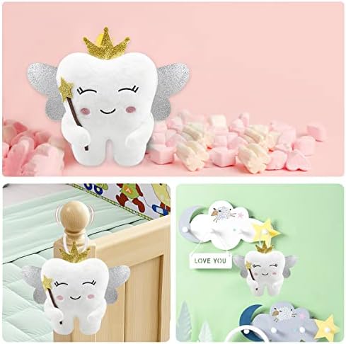 Tooth Fairy Pillow with Shiny Wings and Pockets