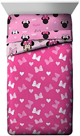 Jay Franco Kids Comforter - Reversible Microfiber Fill Pink Minnie Mouse Twin