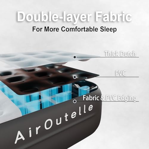 AirOutelle Queen Air Mattress with Rechargeable Pump - 18 Gray