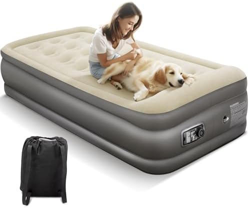 ALPHA CAMP 19 Twin Air Mattress with Pump and Pillow