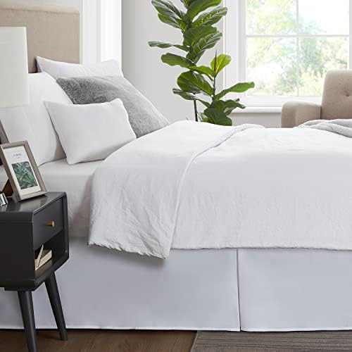 Nestl White Bed Skirt Queen Size - 14 Inch Drop