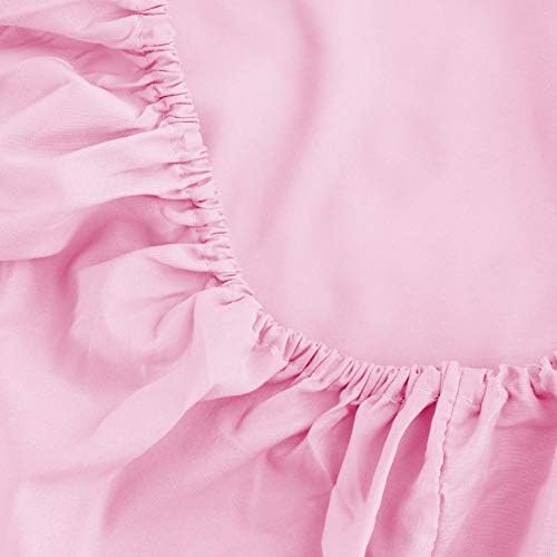 Sfoothome Twin Fitted Sheet - Ultra-Soft Microfiber Deep Pocket Pink