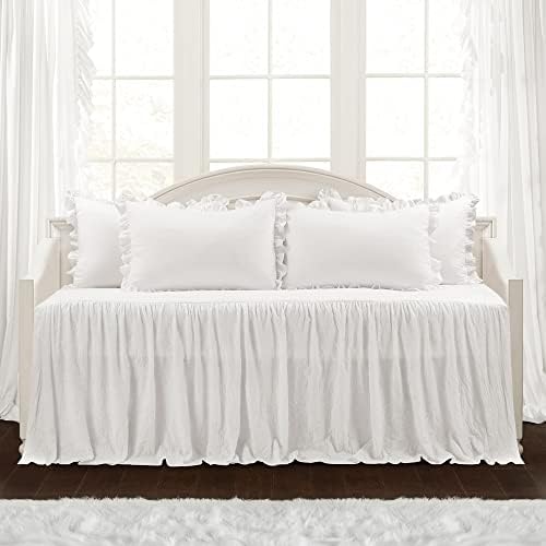 Lush Decor Ruffle Skirt Daybed Cover 5 Piece Set - White