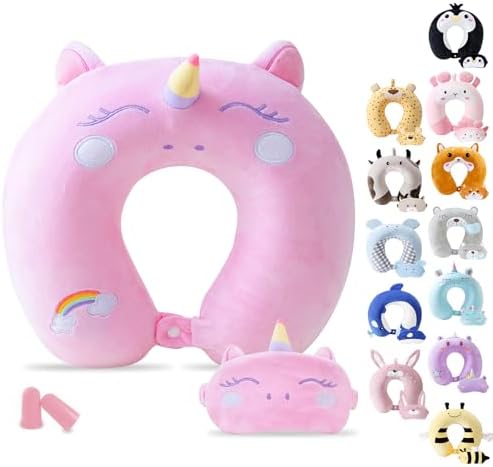 Cirorld Travel Pillow for Kids with Sleep Mask