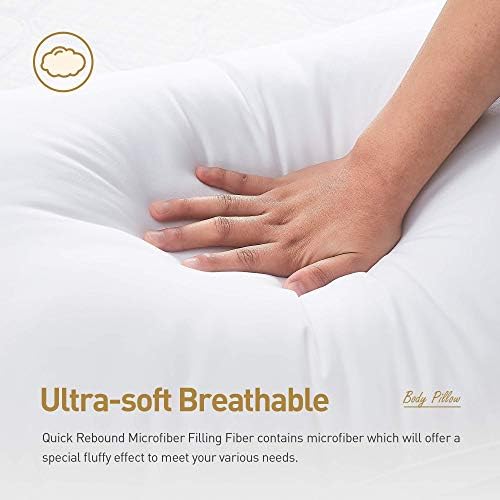 Acanva Fluffy Body Pillow Insert 20x72 White