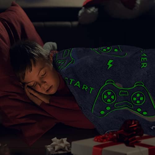 Glow in The Dark Game Controller Throw Blanket for Kids