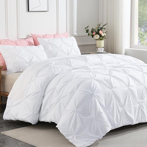Andency White Queen Comforter Set 3 Piece