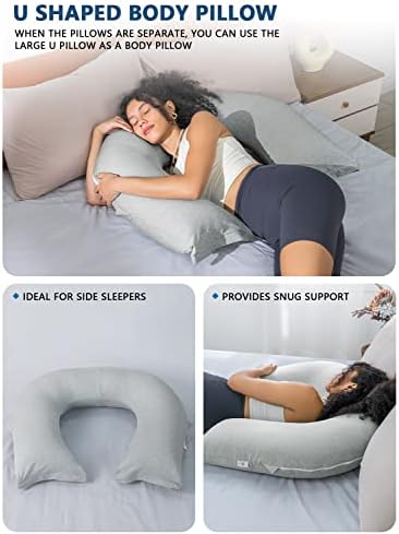 INSEN Reading Pillow Back Support Pillow for Bed Grey Jersey
