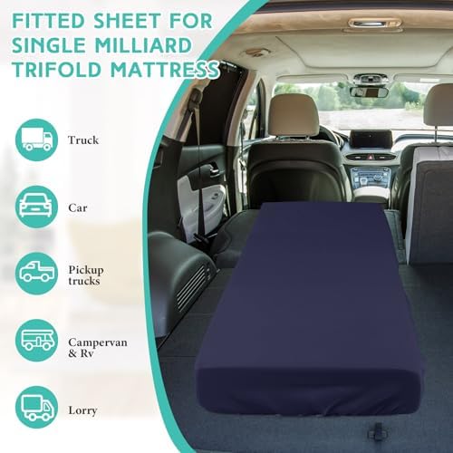 Breling Fitted Sheet - Navy Blue Single 4