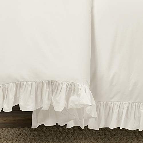Lush Decor Reyna Ruffle Duvet Cover Set Queen White