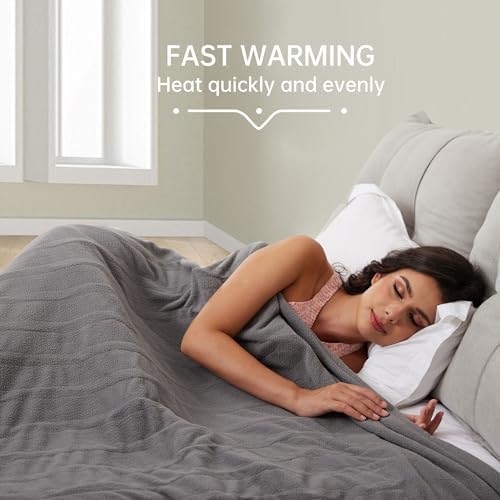 McJaw Electric Heated Blanket 72x84 Ash Grey