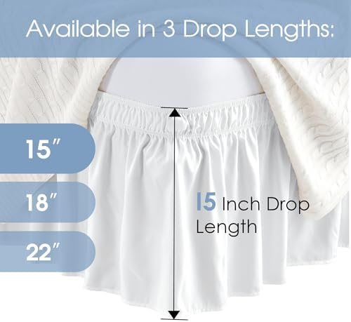 FreshCulture Queen Bed Skirt with Elastic Wrap 1