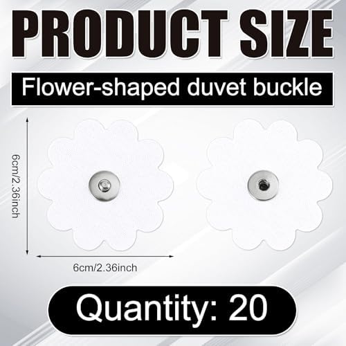 Gosknor 20pcs Flower Shaped Duvet Snaps