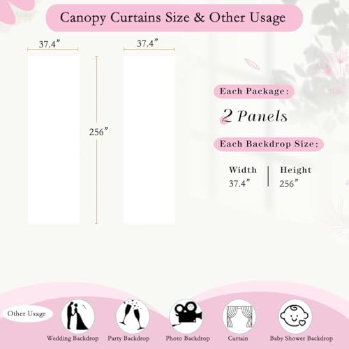 Akiky Canopy Bed Curtains with Round LED Light