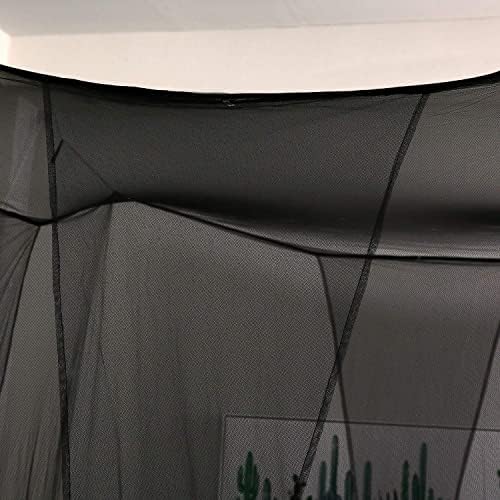 Mengersi Black Bed Canopy with 4 Openings Gothic Halloween Decor