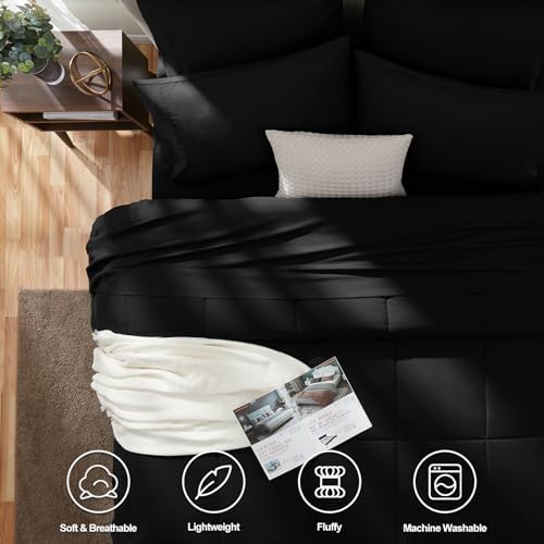 CozyLux Black Twin XL Comforter Set 5 Pieces 1