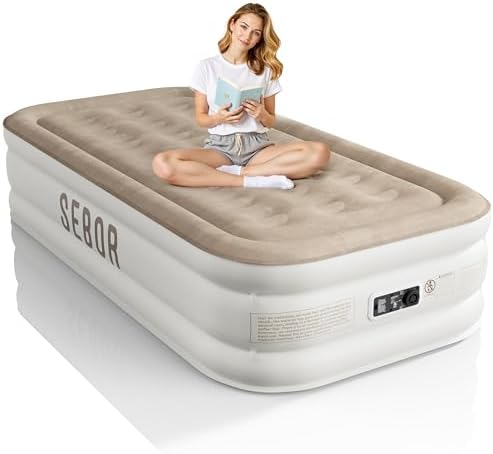 Sebor Air Mattress Twin with Built-in Pump 18 Inch 1
