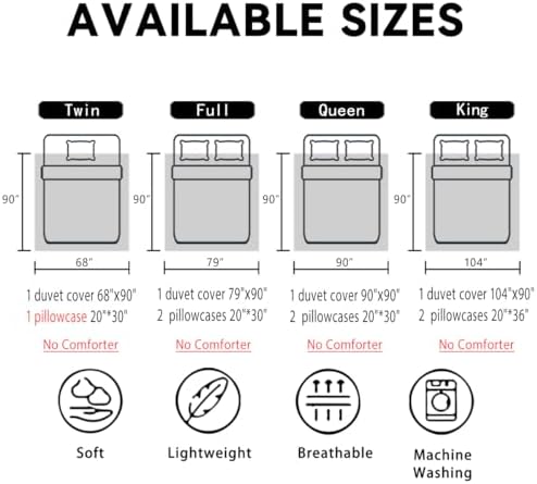Feelyou Duvet Cover Set with Blue Black 3D Print Design