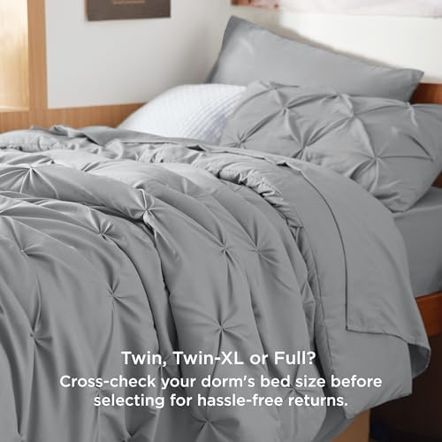 Bedsure Twin XL Comforter Set - 5 Piece Gray Bed in a Bag