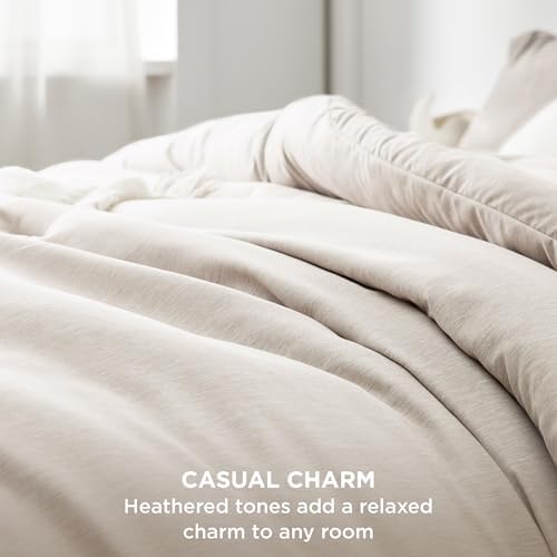 Bedsure King Comforter Set - 104x90 Beige Microfiber