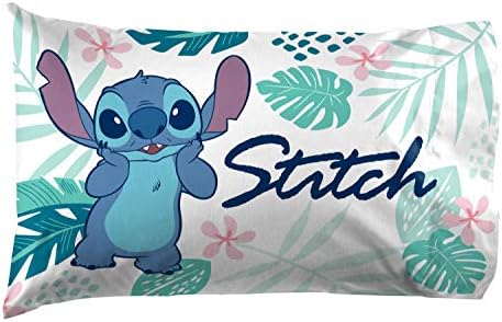 Jay Franco Disney Lilo Stitch Misty Palm Pillowcase - Double-Sided Kids Bedding