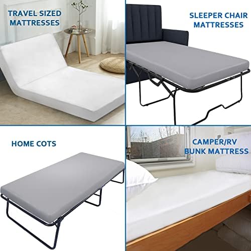 Coldwind Cot Sheets 31 x 75 2 Pack Fitted Microfiber Bed Cover Gray