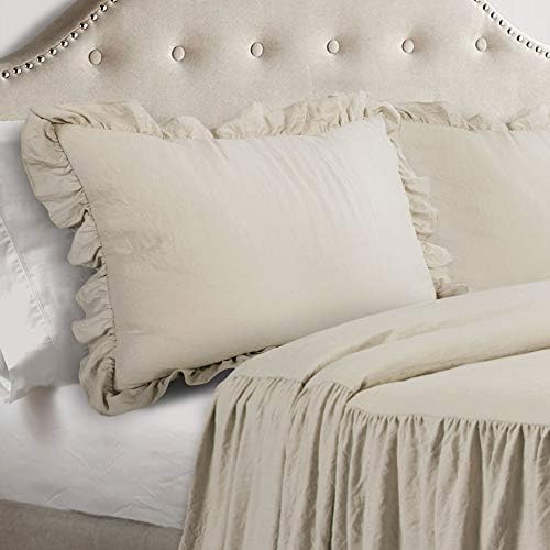 Lush Decor Ruffle Skirt Bedspread Set - King Neutral