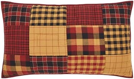 VHC Brands Sham King Quilted 21x37 Burgundy