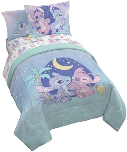 Jay Franco Disney Lilo and Stitch Comforter Set - 5 Piece Kids Bedding