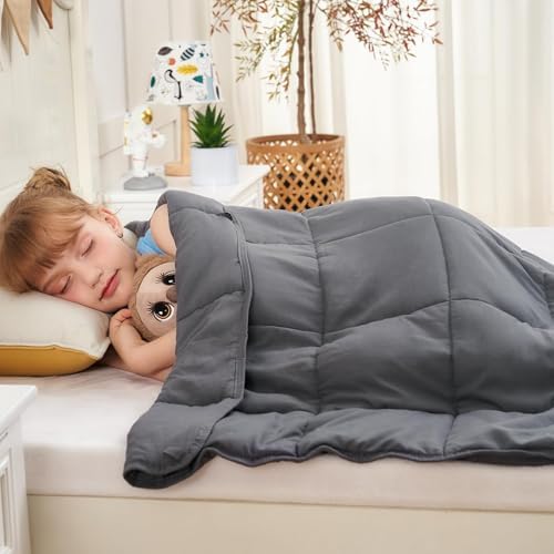 Yescool 5 Pound Cooling Weighted Blanket for Kids Grey 36x48