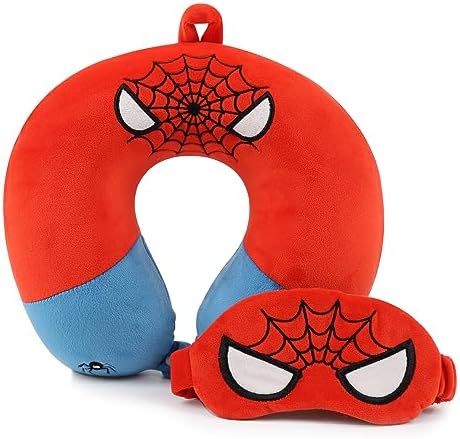 ETOILESEA Superhero Travel Pillow with Eye Mask for Kids Adults