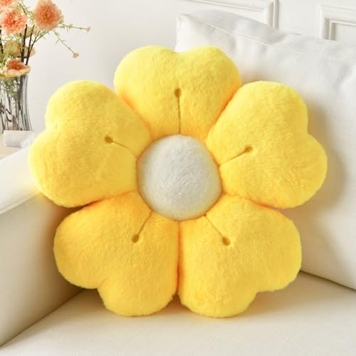 Yellow Daisy Flower Pillow Decorative Throw Cushion